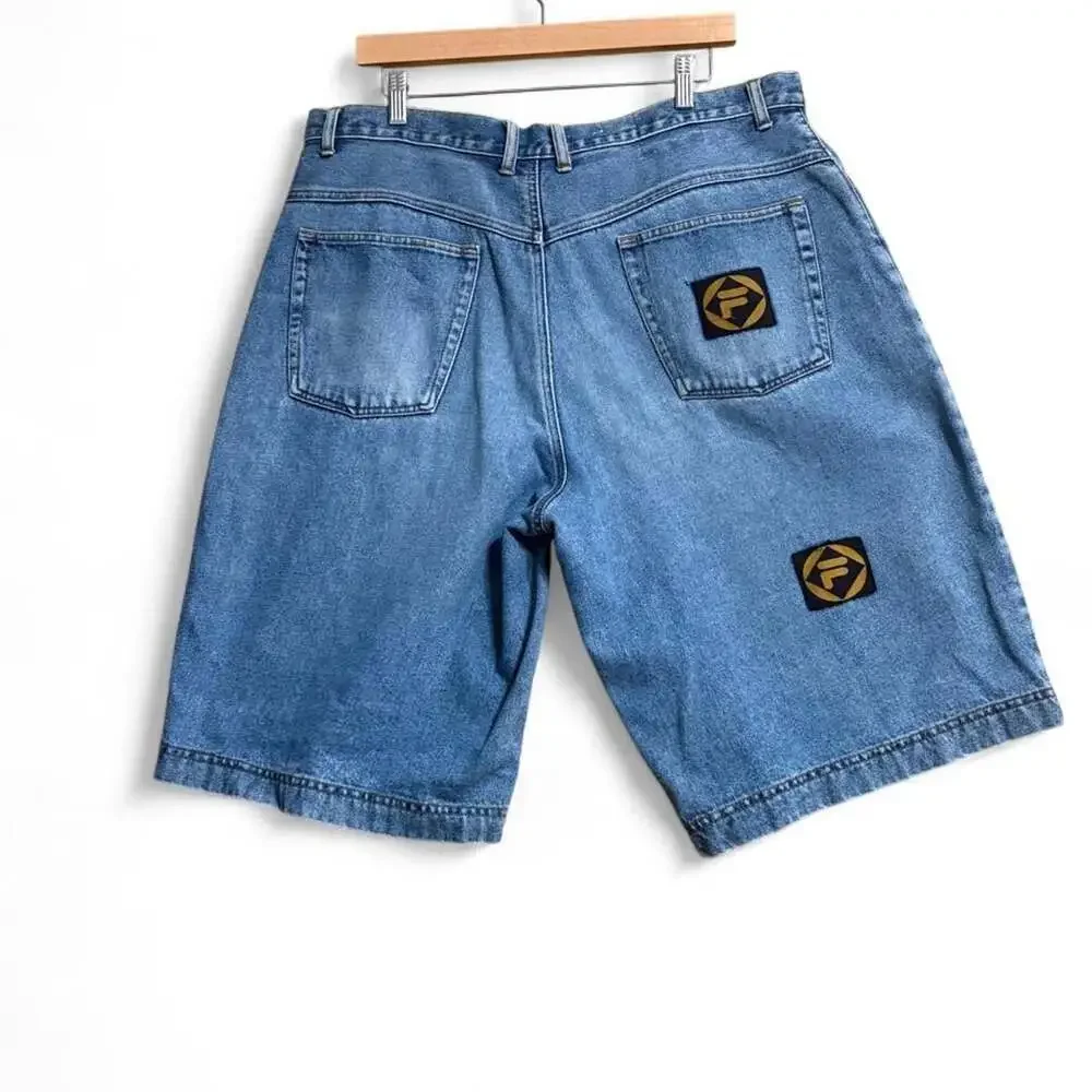 Vintage 90s FILA Baggy Denim Shorts Light Wash Size 38